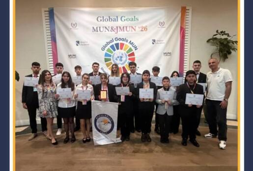 Hatay’ın Defne ilçesinde eğitim veren Özel Doğuş Okulları öğrencileri, Birleşmiş