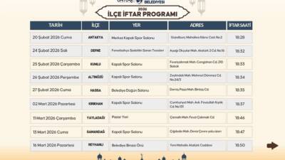 Hatay Büyükşehir Belediyesi (HBB), Ramazan ayını bu yıl da kentin