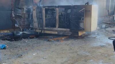 Hatay’ın Antakya ilçesinde bir şantiye alanında çıkan yangında jeneratör tamamen