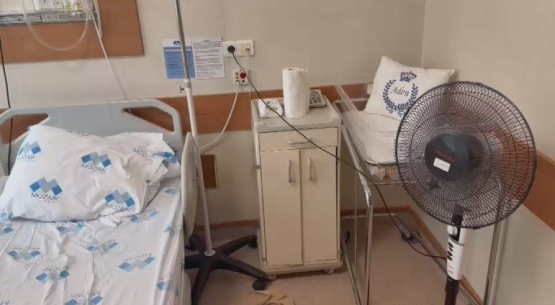 Hatay’da doğum yapmak için gittiği özel hastanede klimanın çalışmadığını ve