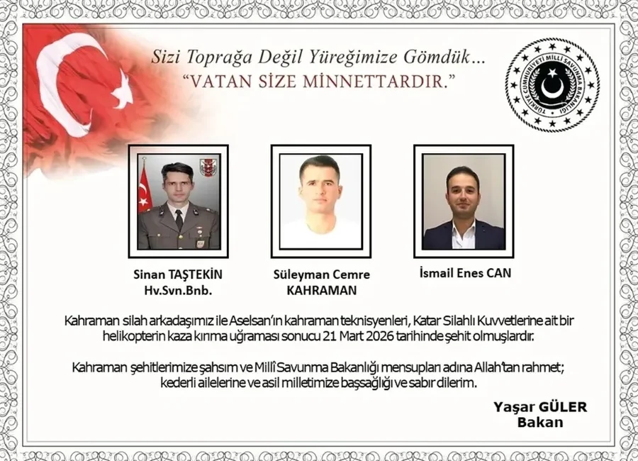 Katar’da meydana gelen askeri helikopter kazası, Türkiye’yi yasa boğdu. Katar