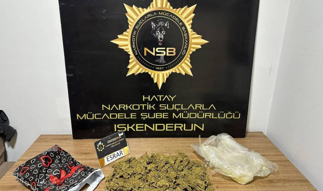 Hatay’ın İskenderun ilçesinde düzenlenen narkotik operasyonunda 1 kilo 100 gram