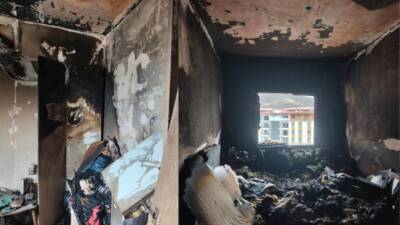 Hatay’da Gülderen TOKİ 1. Etap konutlarında çıkan yangın korku dolu