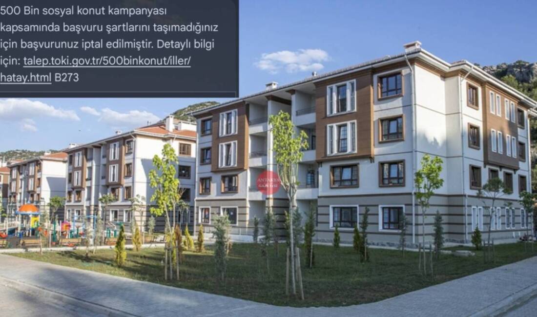 Hatay’da Toplu Konut İdaresi Başkanlığı (TOKİ) tarafından yürütülen 500 Bin