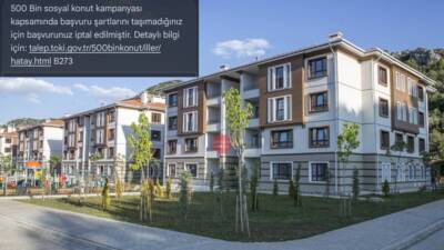 Hatay’da Toplu Konut İdaresi Başkanlığı (TOKİ) tarafından yürütülen 500 Bin