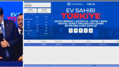 Hatay’da TOKİ tarafından inşa edilen 500 sosyal konut için kura