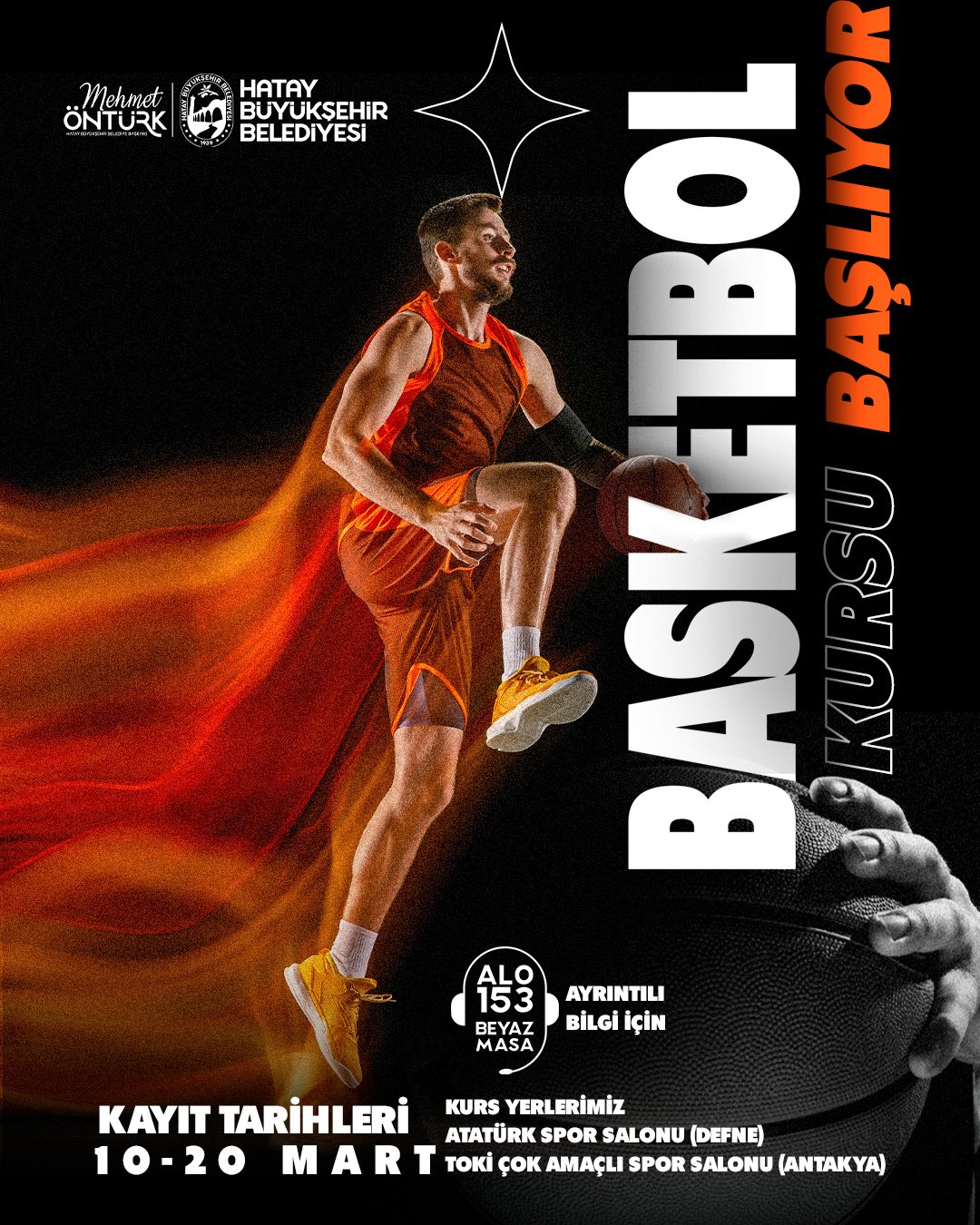 Hatay Büyükşehir Belediyesi, gençlerin spora yönlendirilmesi amacıyla düzenlediği basketbol kursları