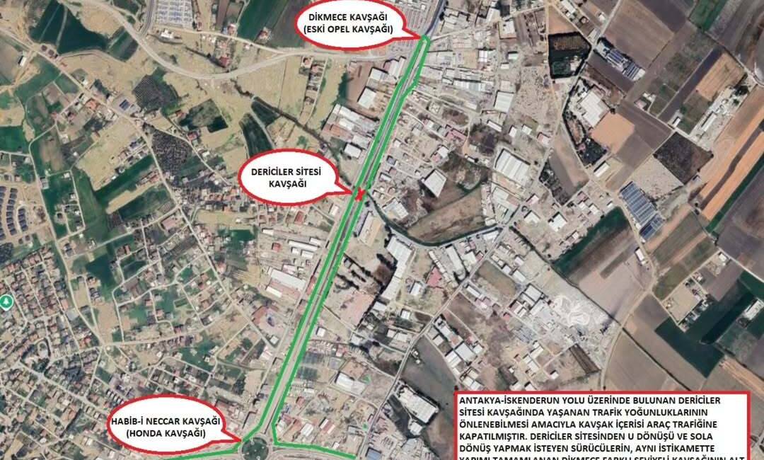 Dericiler Sitesi Kavşağı’nda trafik yoğunluğunu azaltmak için kavşak içi araç