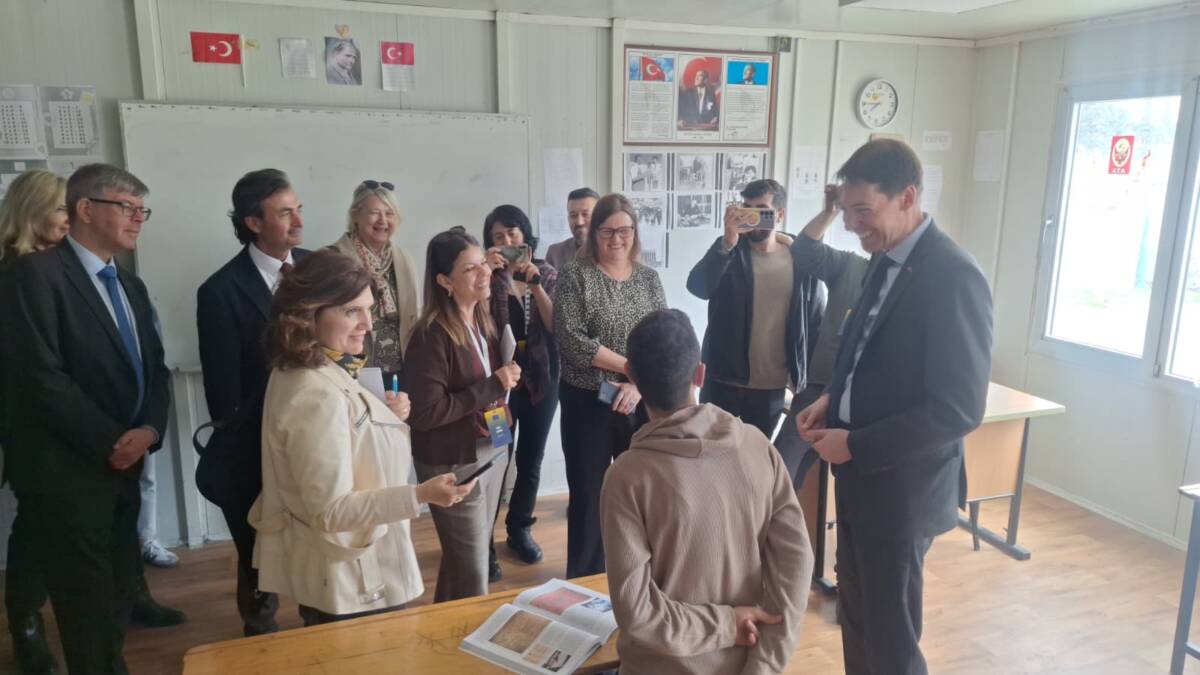 Avrupa Birliği (AB) heyeti, Hatay’daki temasları kapsamında Büyükdalyan Konteyner Kenti’ni