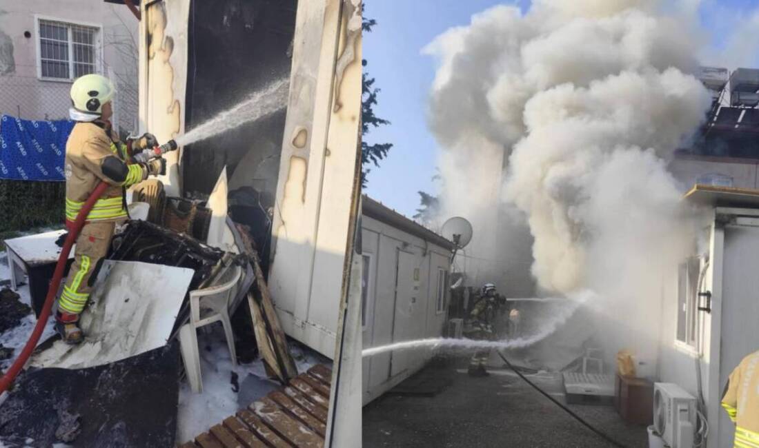 Hatay’ın Antakya ilçesinde depremzede bir ailenin barındığı konteynerde çıkan yangın,