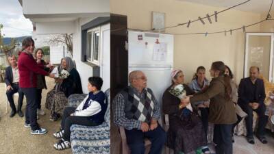 Samandağ ilçesi Yaylıca Mahallesi’nde, Yaylıca Ortaokulu öğrencileri “Yaşlılar Haftası” kapsamında