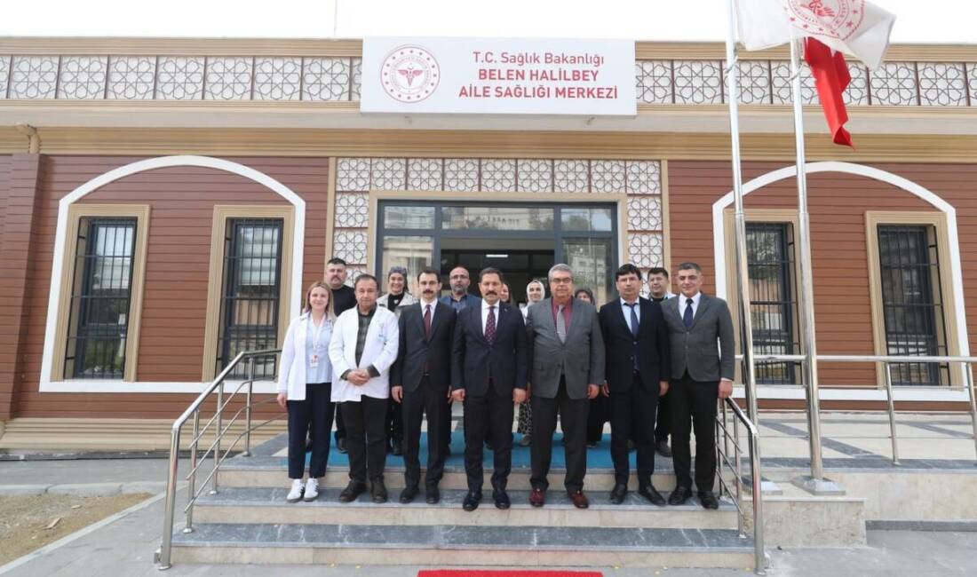 Belen ilçesinde, 6 Şubat depremlerinden etkilenen Halilbey Aile Sağlığı Merkezi