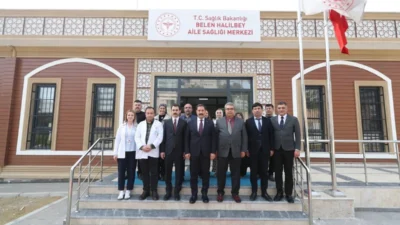 Belen ilçesinde, 6 Şubat depremlerinden etkilenen Halilbey Aile Sağlığı Merkezi