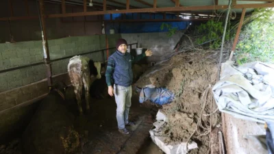 Hatay’ın Antakya ilçesinde etkili olan şiddetli yağışların ardından meydana gelen