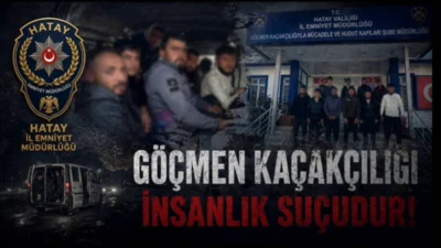 Hatay’ın Antakya-İskenderun yolu üzerinde gerçekleştirilen operasyonda göçmen kaçakçılığı girişimi polis