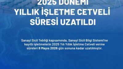 T.C. Sanayi ve Teknoloji Bakanlığı, sanayi siciline kayıtlı işletmeleri ilgilendiren