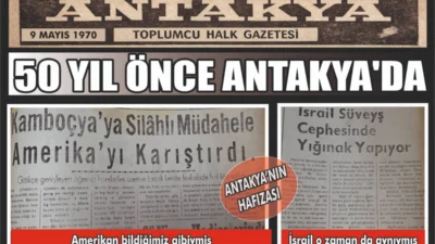 9 Mayıs 1970 tarihli Antakya gazetesinin arşiv sayfaları, dönemin dünya