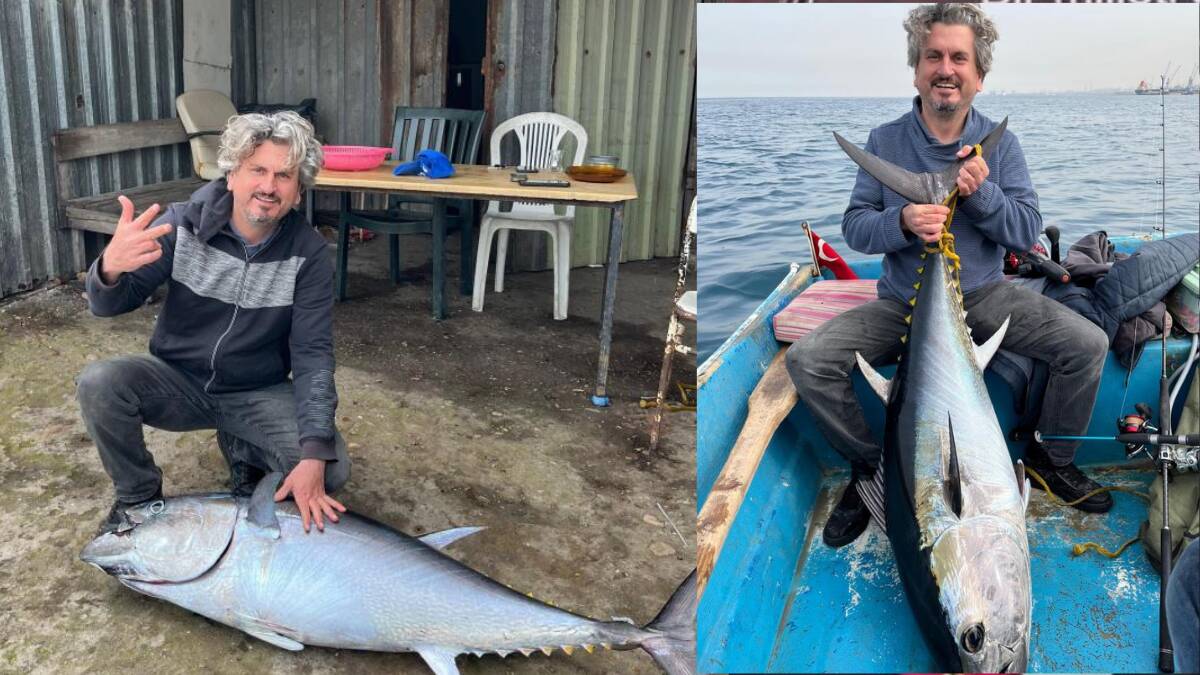 Hatay'da hobi olarak olta balıkçılığı yapan öğretmen Murat Çengel, devasa