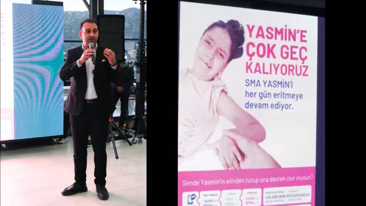 Hatay’ın Defne ilçesinde, SMA hastası küçük Yasmin için başlatılan destek