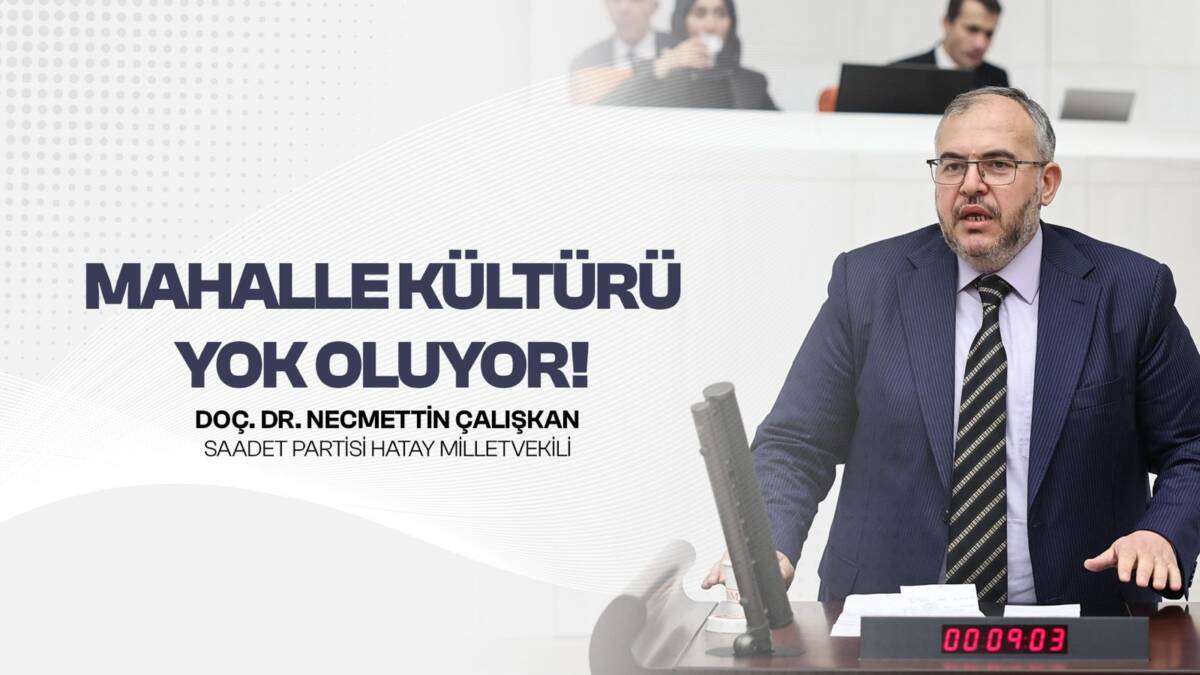 Saadet Partisi Hatay Milletvekili Necmettin Çalışkan, TBMM Genel Kurulu’nda yaptığı