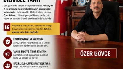 Hatay için ortaya atılan büyük deprem iddialarına ilişkin açıklama yapan