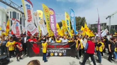 Hatay’ın Defne ilçesinde eğitim sendikaları ve sivil toplum kuruluşları, son