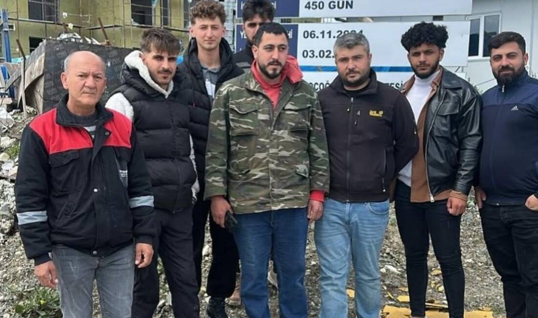 Hatay İl Emniyet Müdürlüğü Hizmet Binası inşaatında çalışan işçilerin, yaklaşık