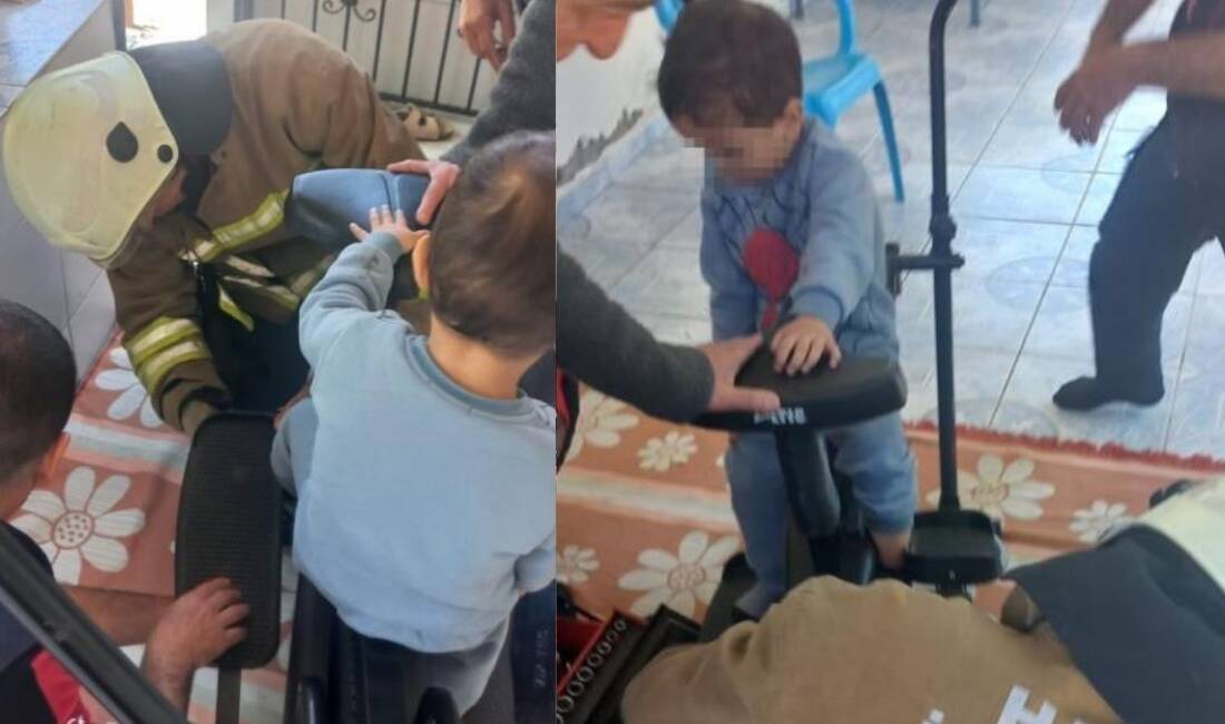 Hatay’ın Erzin ilçesinde oyun oynadığı sırada eliptik bisikletin pedalına ayağı