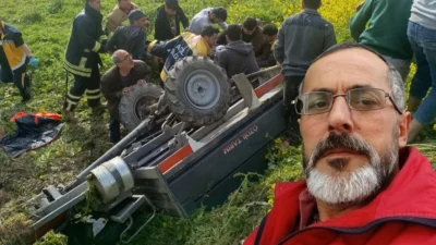 Hatay’ın Altınözü ilçesinde devrilen “pat pat” olarak bilinen tarım aracının