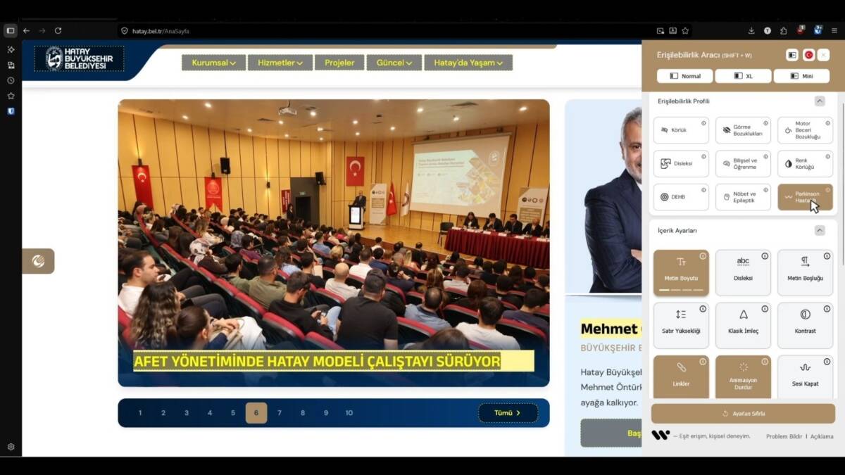 Hatay Büyükşehir Belediyesi (HBB), resmi internet sitesi hatay.bel.tr’yi engelli bireyler