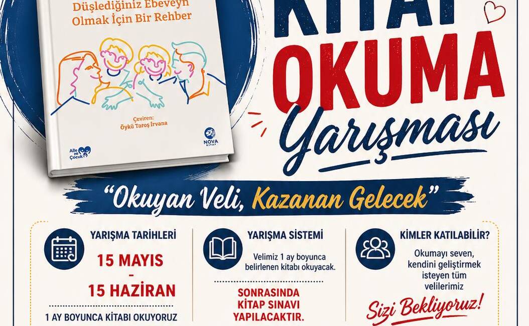 Defne Çınarlı İlkokulu’nun düzenlediği kitap okuma yarışmasıyla veliler hem okuyacak