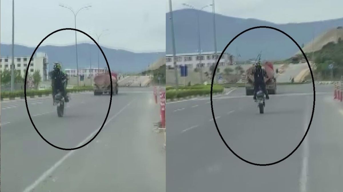 Antakya EXPO mevkiinde seyir halindeki motosikletiyle 8 saniye boyunca ön