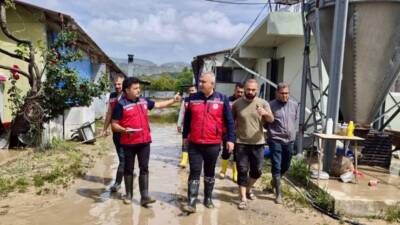 Hatay’da etkili olan aşırı yağışların ardından meydana gelen sel ve
