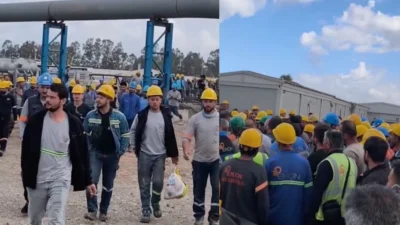 İskenderun’da yapımı devam eden Karbon Siyahı Tesisi’nde çalışan yüzlerce işçinin