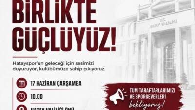 Hatayspor’un geleceğine ilişkin gelişmelere dikkat çekmek amacıyla taraftarlar, Hatay Valiliği