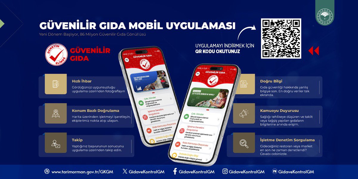 Tarım ve Orman Bakanlığı tarafından geliştirilen Güvenilir Gıda Mobil Uygulaması