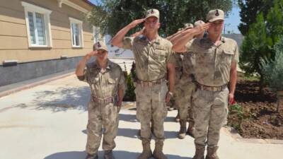 Hatay'ın Kırıkhan ilçesinde, "Temsili Askerlik Uygulaması" kapsamında düzenlenen törende Down