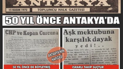 Antakya Gazetesi’nin 15 Kasım 1972 tarihli arşiv sayfası, kentin yarım