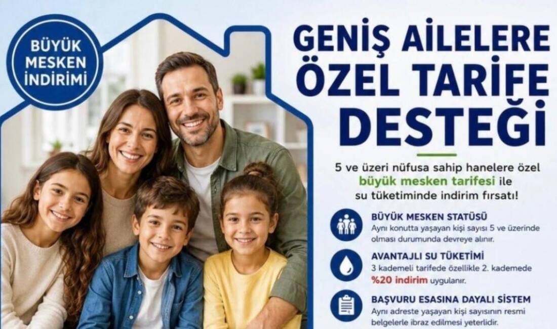 Hatay Büyükşehir Belediyesi’ne bağlı HATSU, geniş ailelerin su giderlerini hafifletmek