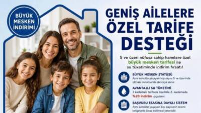 Hatay Büyükşehir Belediyesi’ne bağlı HATSU, geniş ailelerin su giderlerini hafifletmek