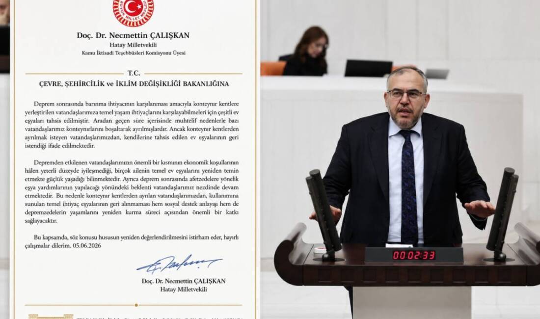 Saadet Partisi Hatay Milletvekili Doç. Dr. Necmettin Çalışkan, deprem sonrası
