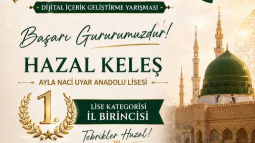 Hataylı öğrenci Hazal Keleş, Milli Eğitim Bakanlığı Din Öğretimi Genel