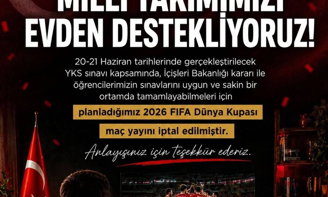 Yükseköğretim Kurumları Sınavı (YKS) nedeniyle 81 ilde alınan karar doğrultusunda
