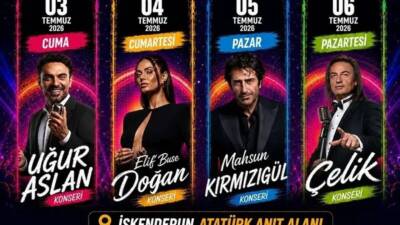 Uluslararası 5 Temmuz Kültür, Sanat ve Turizm Festivali’nde ünlü sanatçılar