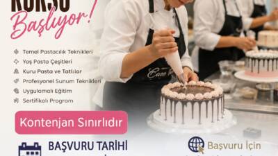 Hatay Büyükşehir Belediyesi bünyesindeki Akademi Hatay'ın sertifikalı pastacılık kursu için