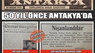 Antakya Gazetesi’nin 9 Aralık 1972 tarihli arşivinden çıkan sayfa, kentin