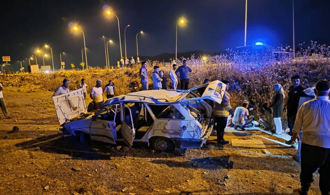 Hatay'ın Hassa ilçesinde meydana gelen trafik kazasında otomobilin şarampole devrilmesi sonucu