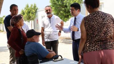 Arsuz Kaymakamı Fatih Eroğlu, Arsuz-Bodrum Kardeşlik Geçici Konaklama Merkezi'nde devam