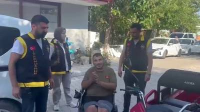 Hatay'ın İskenderun ilçesinde engelli bir vatandaşa ait çalınan akülü tekerlekli