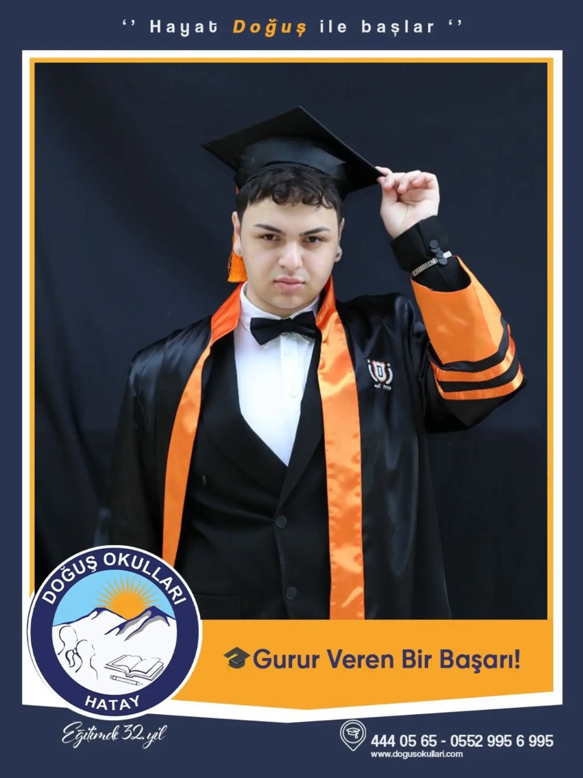 Hatay’ın Defne ilçesinde eğitim veren Özel Doğuş Anadolu Lisesi öğrencisi